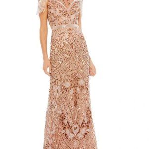 S6 MAC DUGGAL COPPER COLUMN GOWN IN COPPER STYLE #5452 NWT